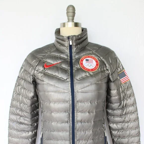 Nike Team USA Olympic Aeroloft Summit 800 Down Puffer Jacket Graphite Gray - Picture 7 of 11